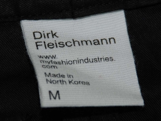 Made in North Korea label