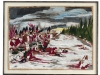 Highland Blood in the Snow, Quebec 1757 (watercolour, acrylic & pen on paper, 48 x 63 cm) ©2012 Andrew Gilbert