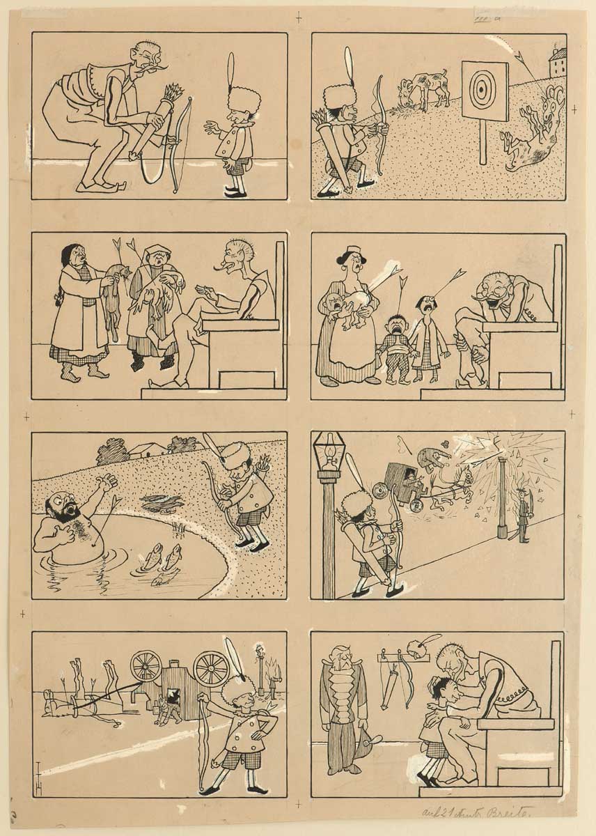 Thomas Theodor Heine, Ein Tag aus der Kindheit des serbischen Kronprinzen, 1909, Karikaturmuseum Wilhelm Busch